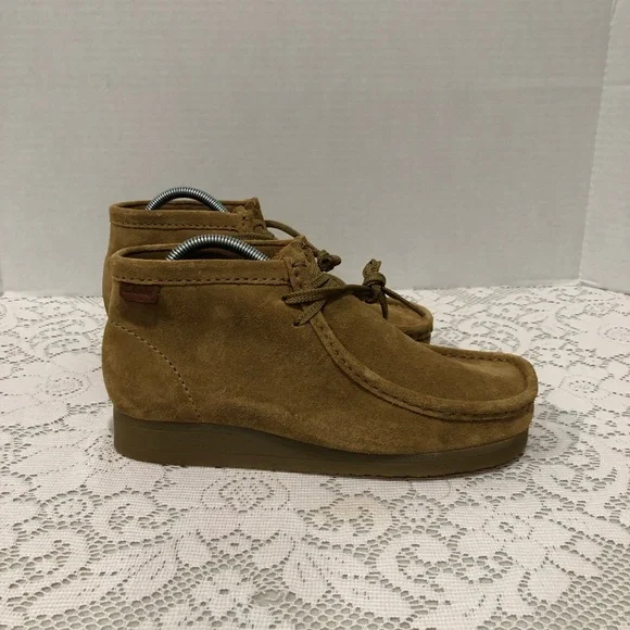 Clarks Wallaston Dark Sand Suede Boots Shoes Men’s Sz 8 - Picture 4 of 12